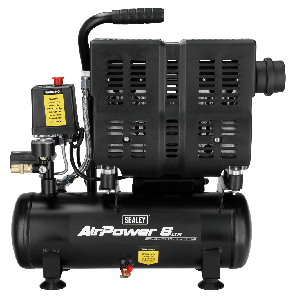 6L Low Noise Direct Drive Oil Free Air Compressor, 1hp (SAC6000S)