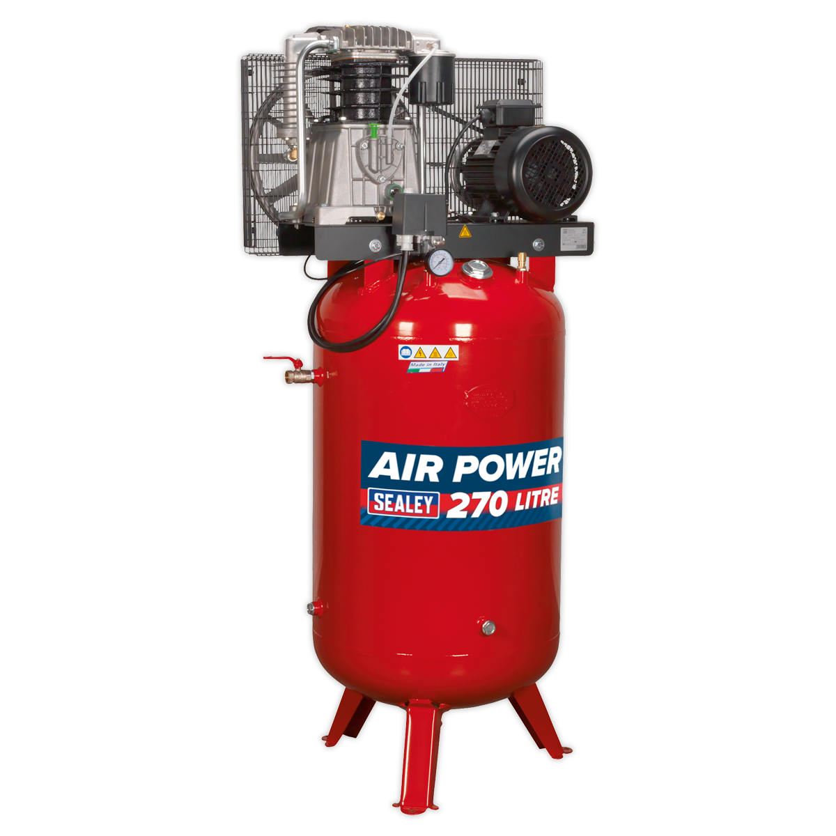 270L Vertical Belt Drive Air Compressor with Cast Cylinders 7.5hp 3ph 2-Stage