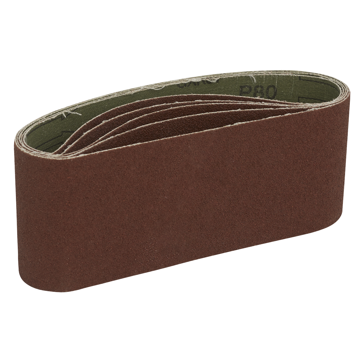 76 x 457mm Sanding Belt 80Grit - Pack of 5