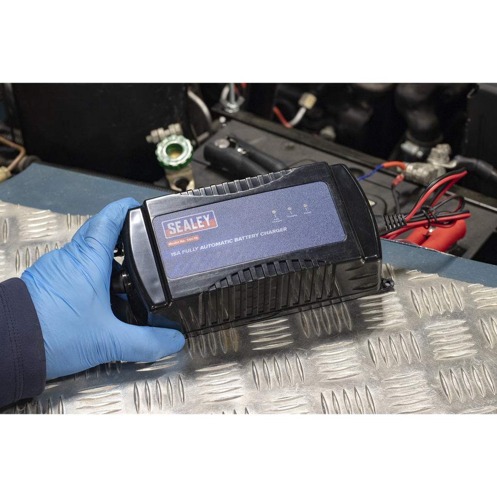 12V Fully Automatic Battery Charger/Maintainer, 15A (SBC15)