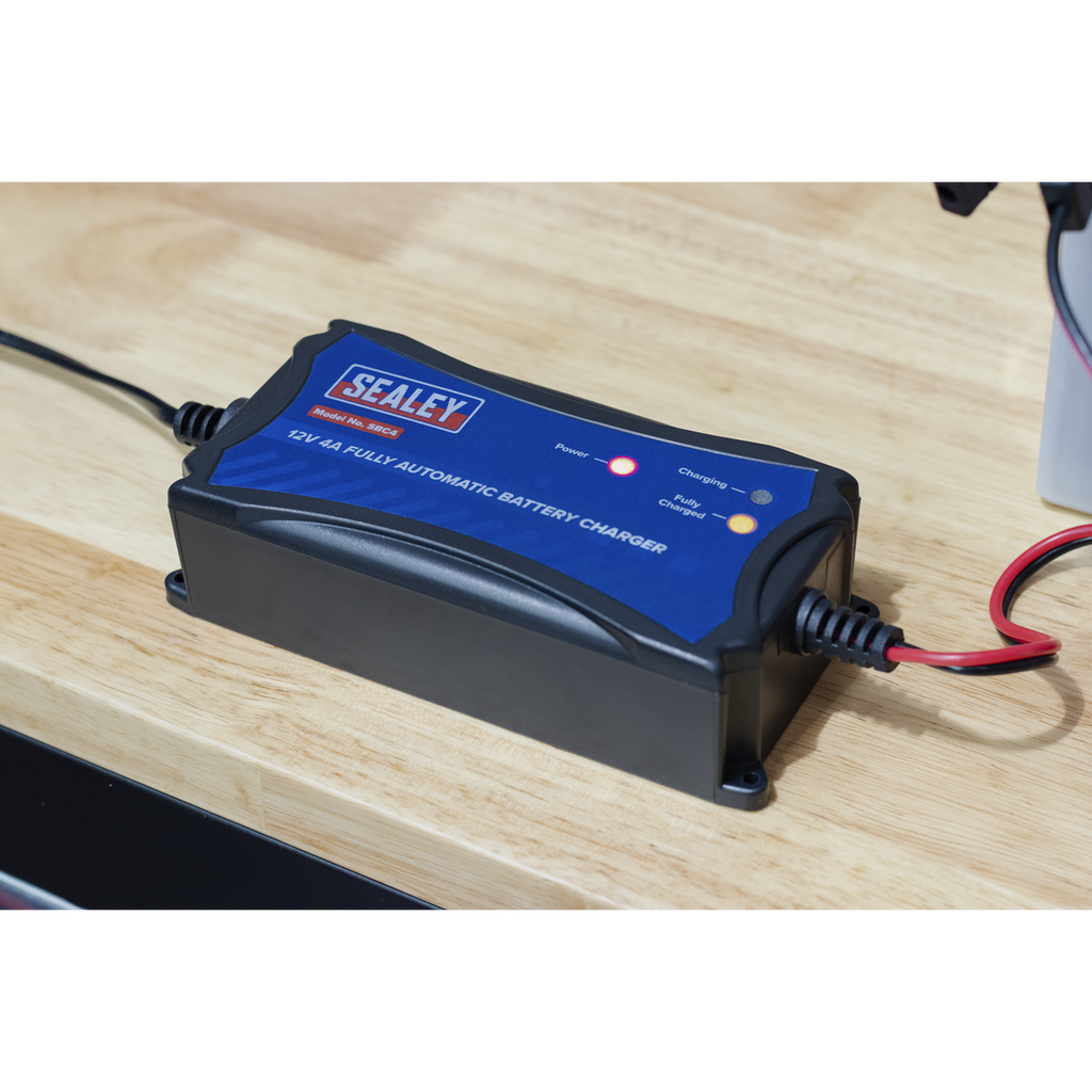 12V Fully Automatic Battery Charger/Maintainer, 4A (SBC4)