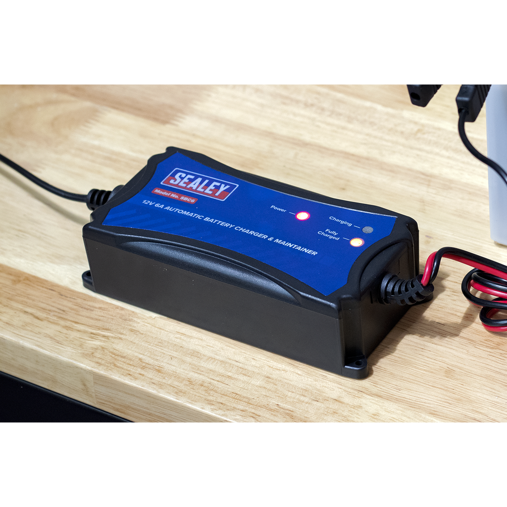 12V Fully Automatic Battery Charger/Maintainer, 6A (SBC6)