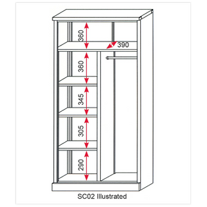 Floor Cabinet 2 Door 4 Shelf & Hanging Rail
