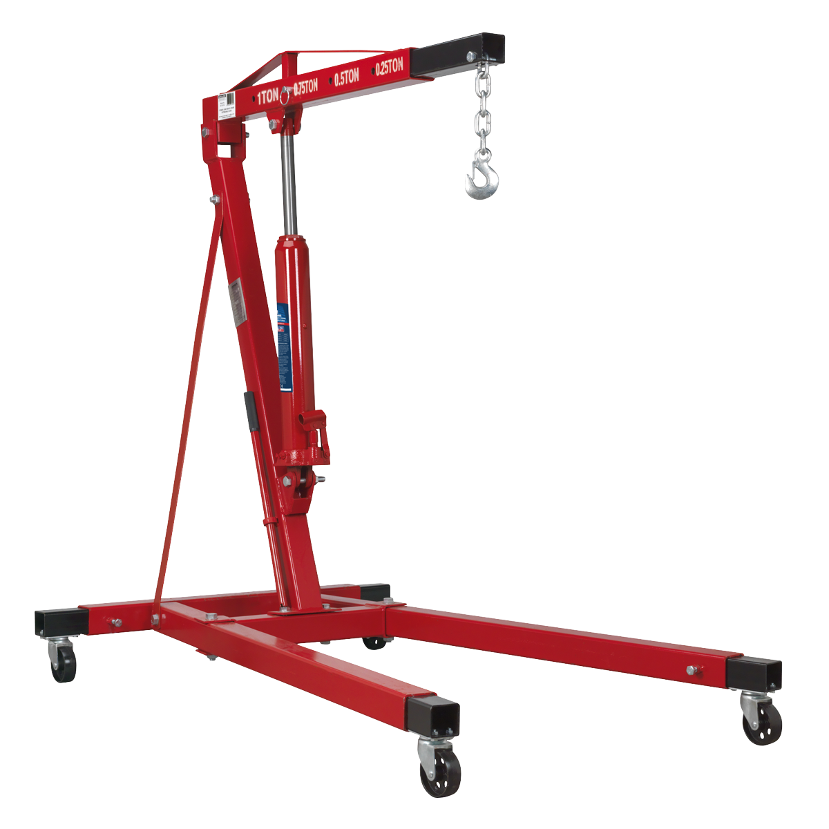 Long Reach Engine Crane with Extendable Legs 1 Tonne