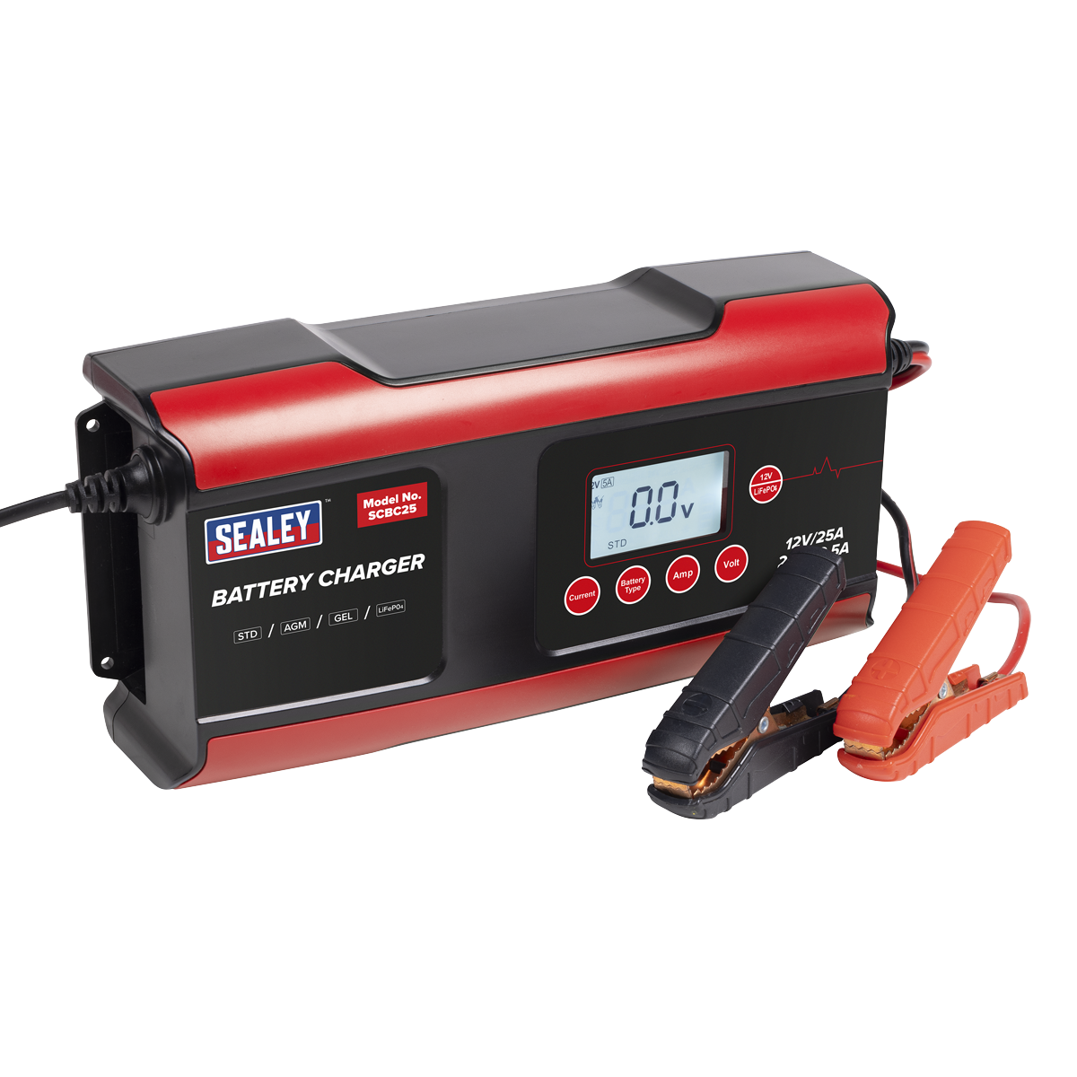 12/24V Compact Smart Battery Charger & Maintainer, 25A (SCBC25)