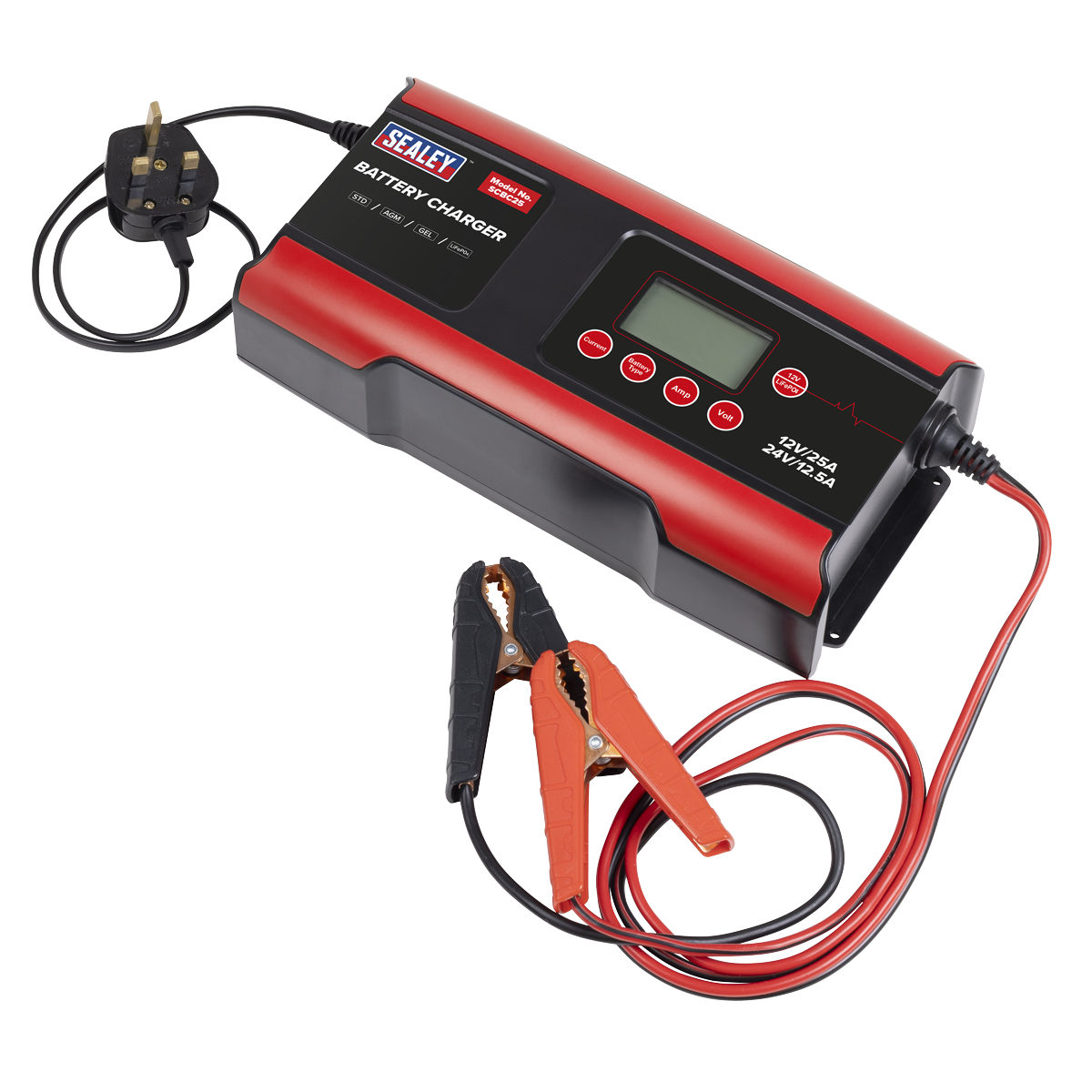 12/24V Compact Smart Battery Charger & Maintainer, 25A (SCBC25)