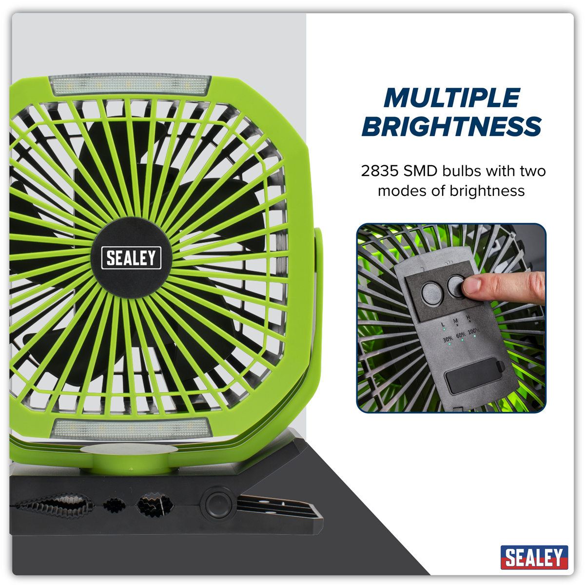 Portable Clip Fan with Worklight 8", 4-Speed (SCF8WL)