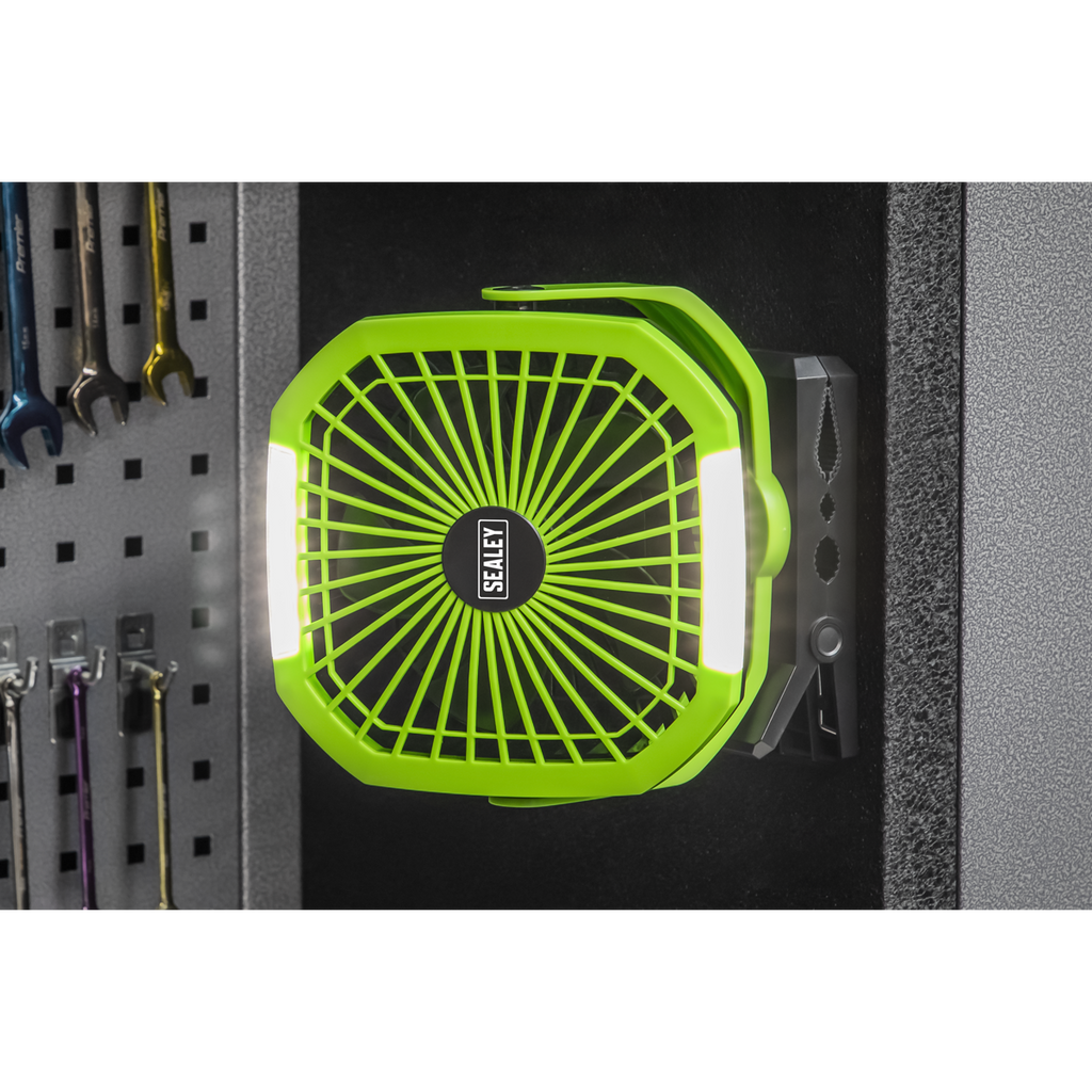 Portable Clip Fan with Worklight 8", 4-Speed (SCF8WL)