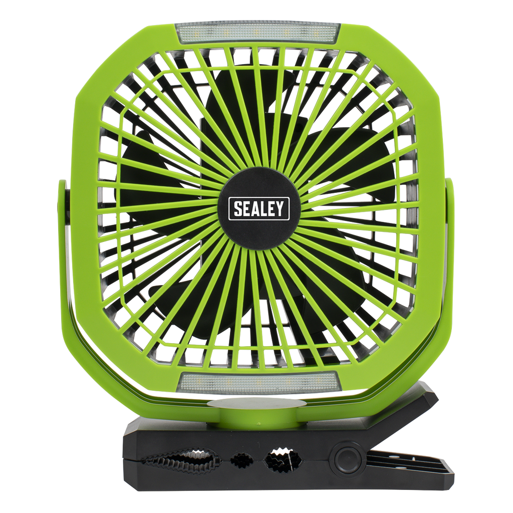 Portable Clip Fan with Worklight 8", 4-Speed (SCF8WL)