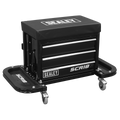 Mechanic's Utility Seat & Toolbox - Black