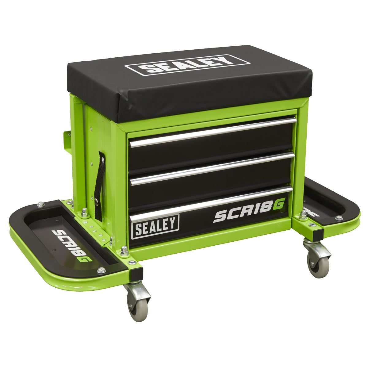 Mechanic's Utility Seat & Toolbox - Green