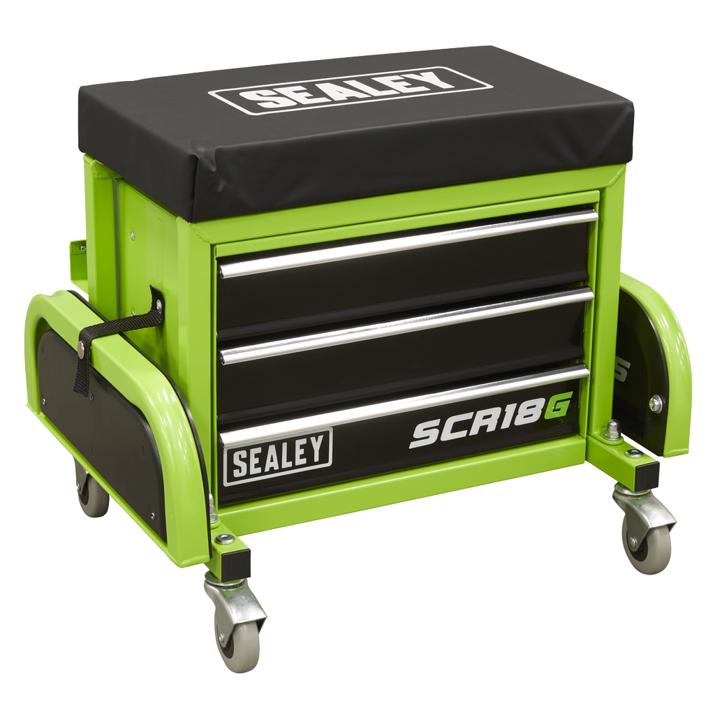 Mechanic's Utility Seat & Toolbox - Green