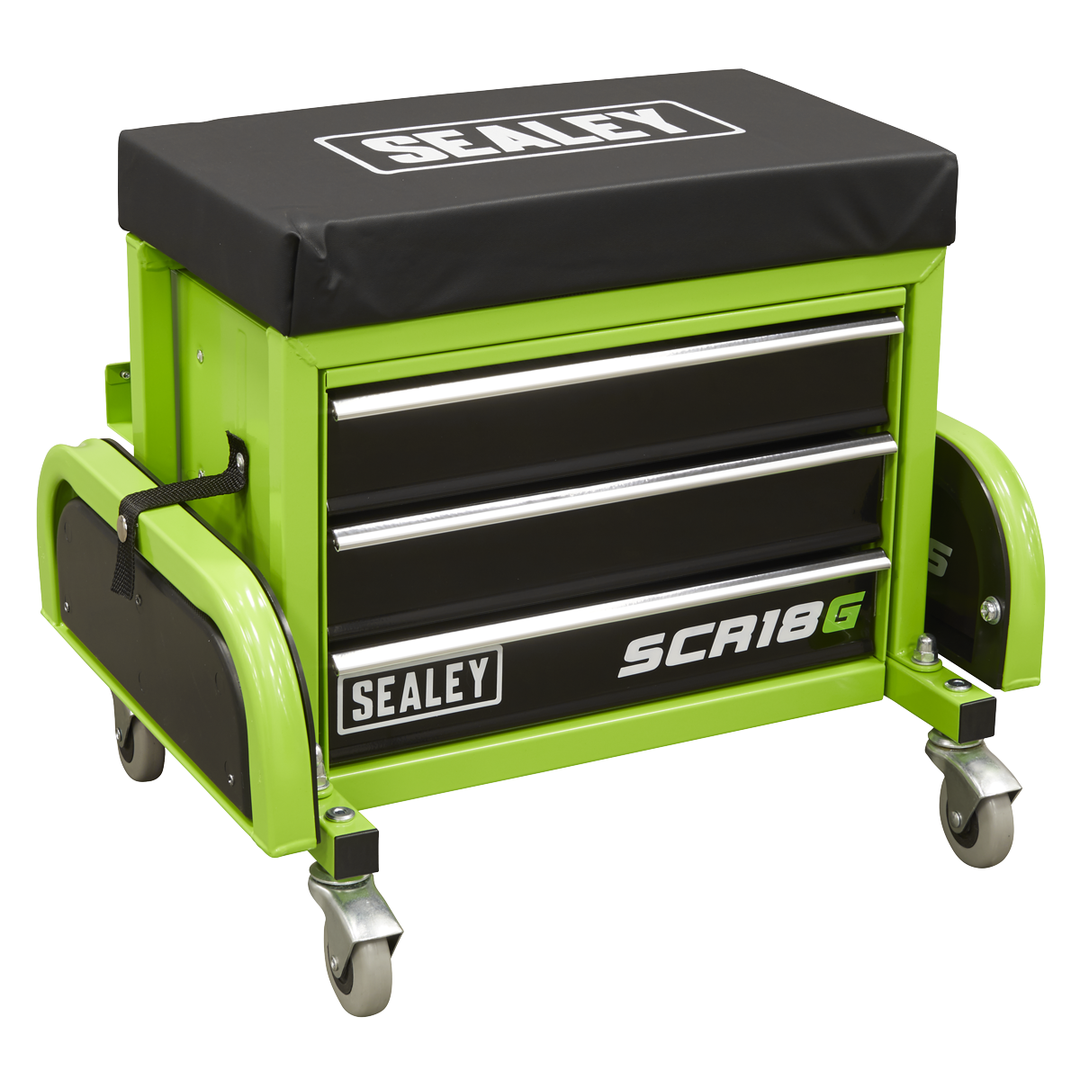 Mechanic's Utility Seat & Toolbox - Green