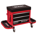 Mechanic's Utility Seat & Toolbox - Red
