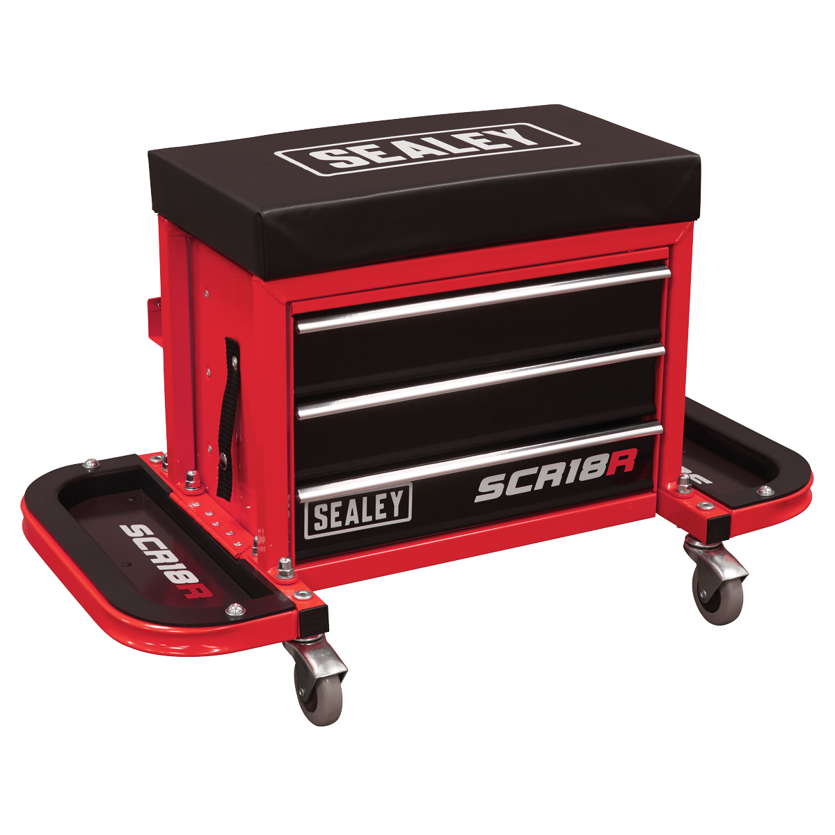 Mechanic's Utility Seat & Toolbox - Red