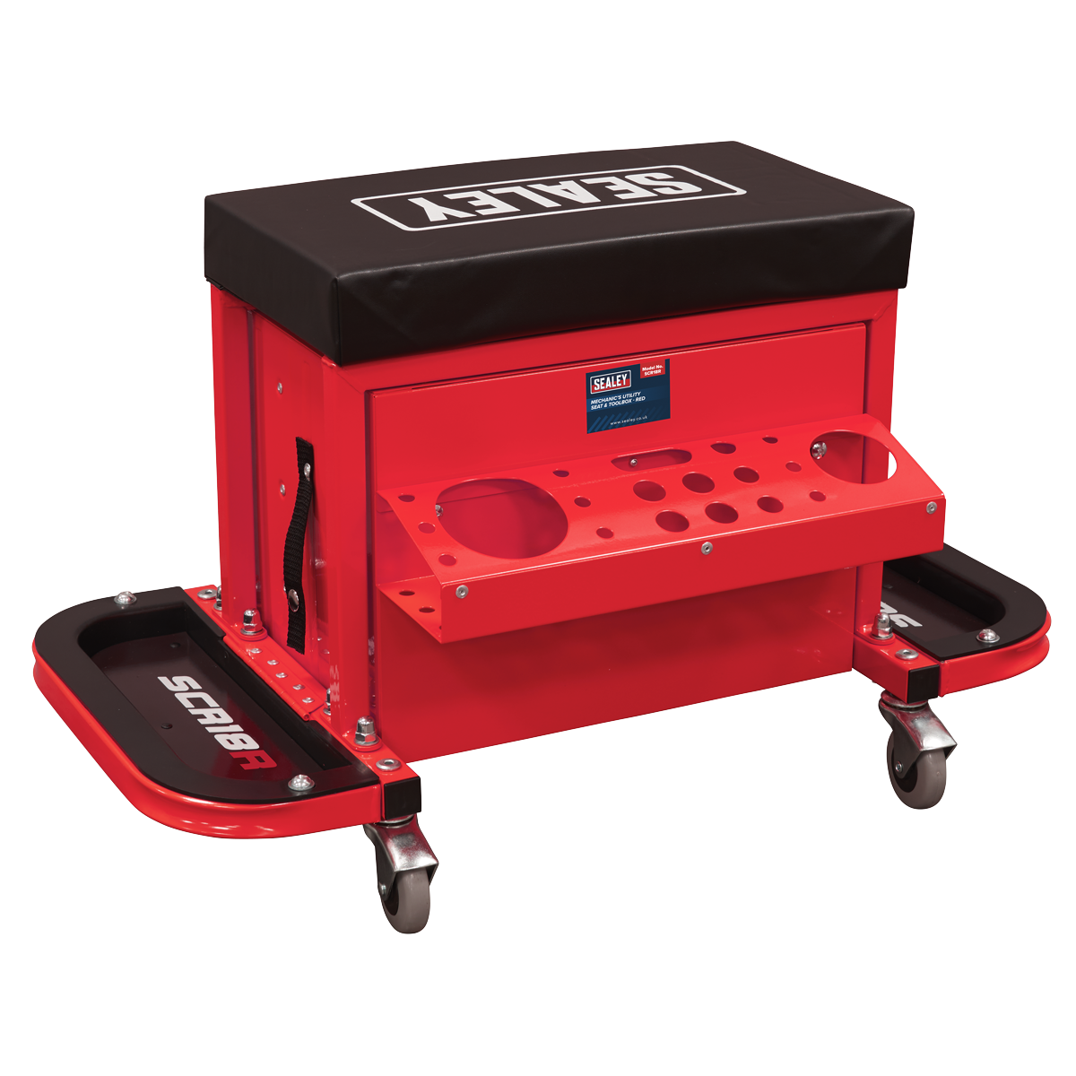 Mechanic's Utility Seat & Toolbox - Red