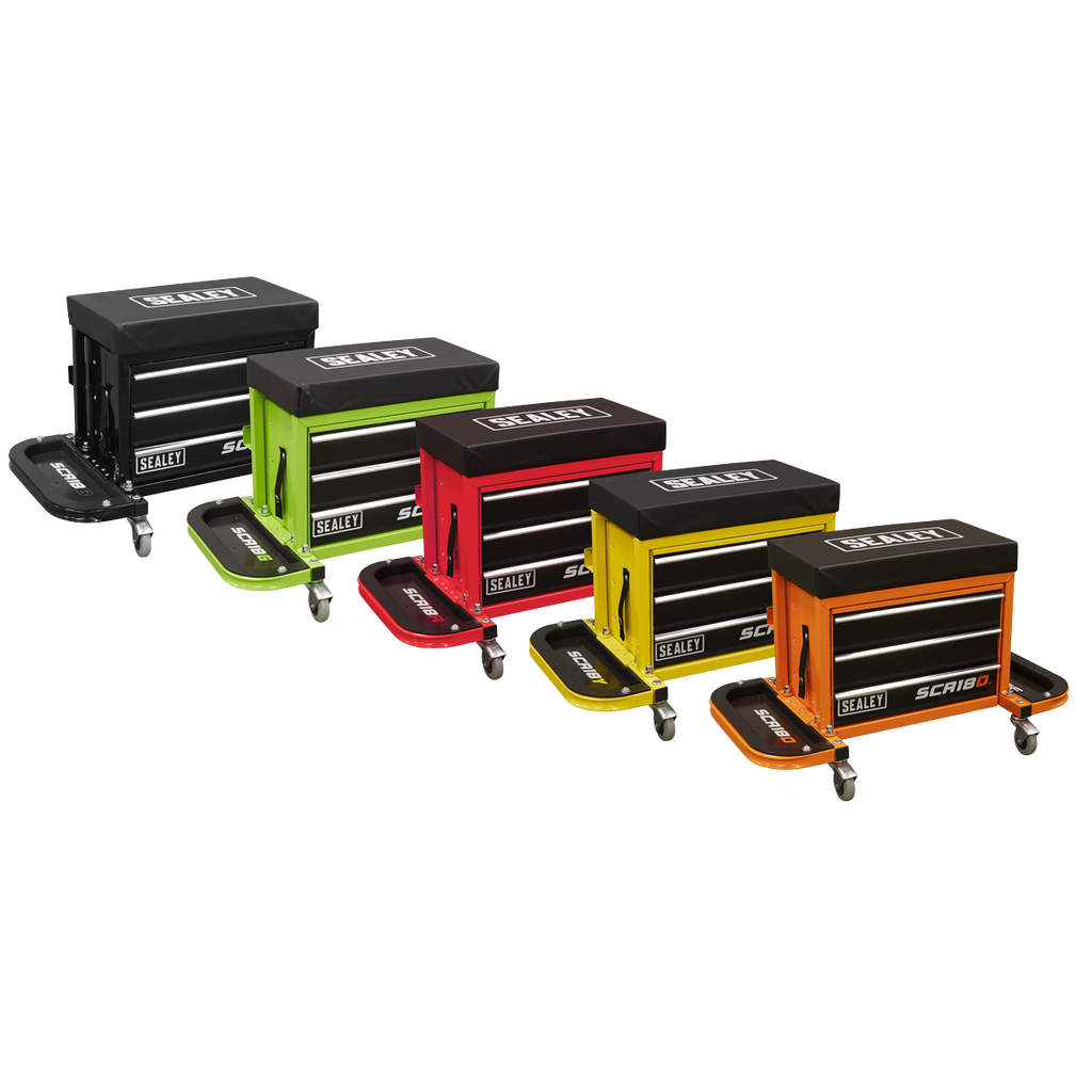 Mechanic's Utility Seat & Toolbox - Black