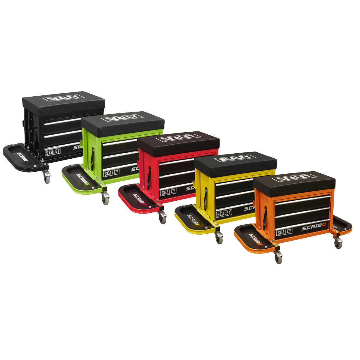 Mechanic's Utility Seat & Toolbox - Black