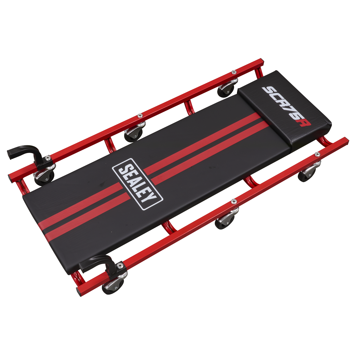 36" Deluxe American-Style Creeper with Steel Frame & 6 Wheels - Red