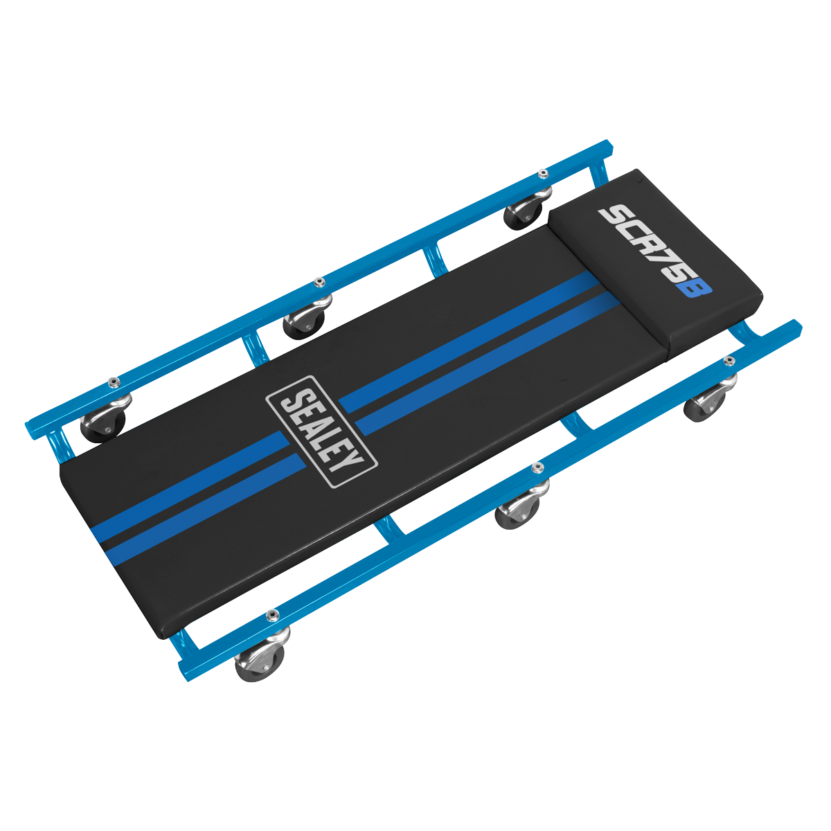 American-Style Deluxe Creeper 36" with Steel Frame & 6 Wheels - Blue