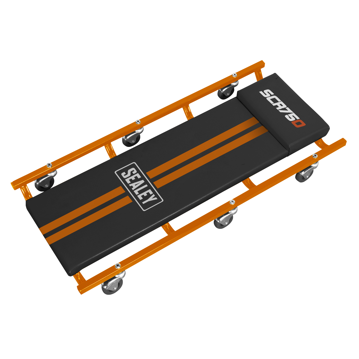 American-Style Deluxe Creeper 36" with Steel Frame & 6 Wheels - Orange