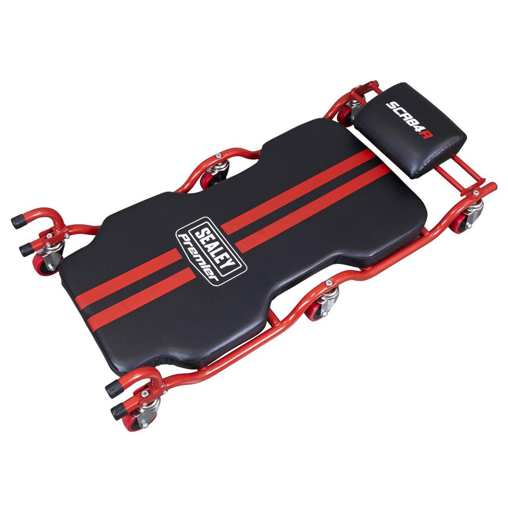 Deluxe Steel Creeper with 6 Wheels & Headrest