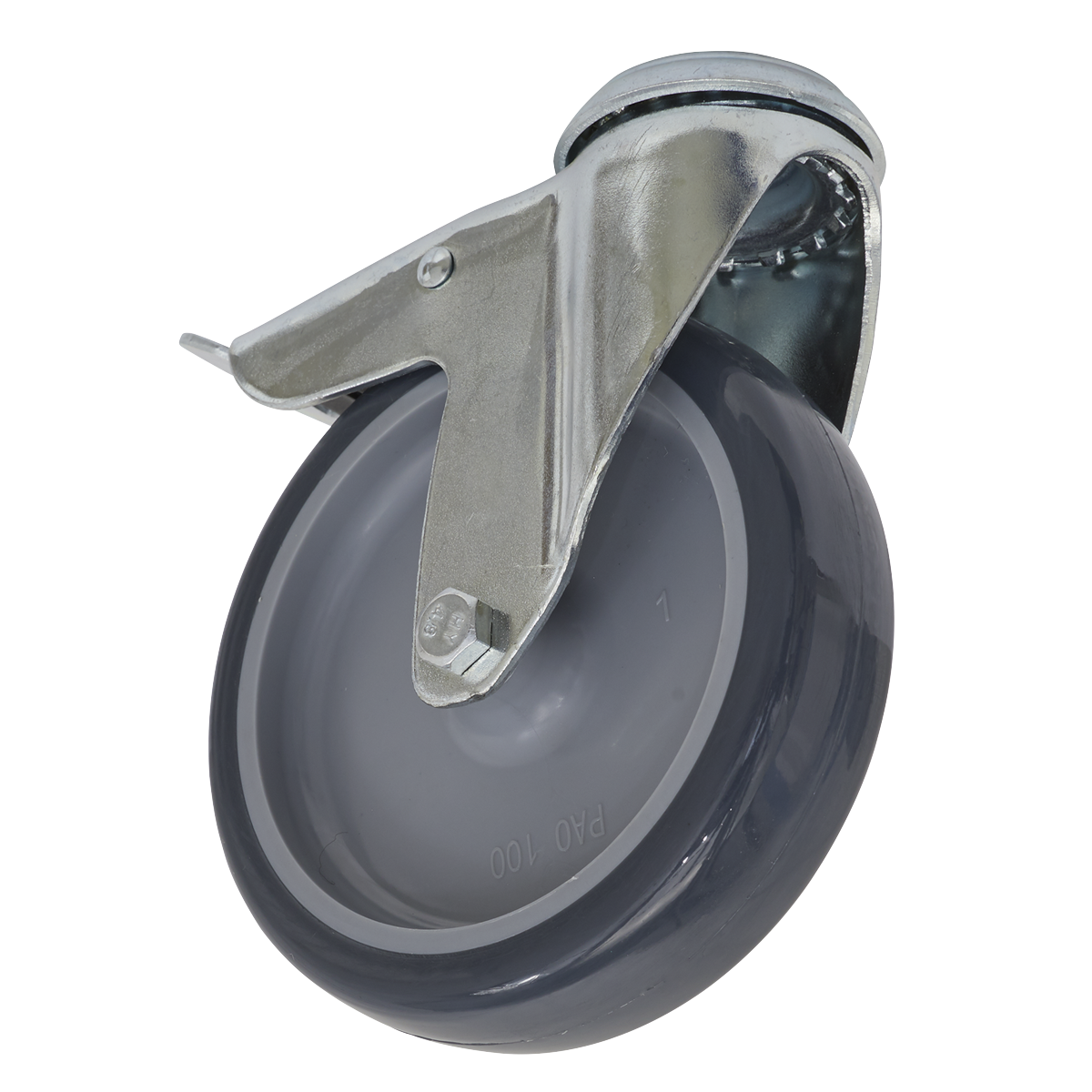 100mm Castor Wheel with Swivel Bolt Hole & Total Lock