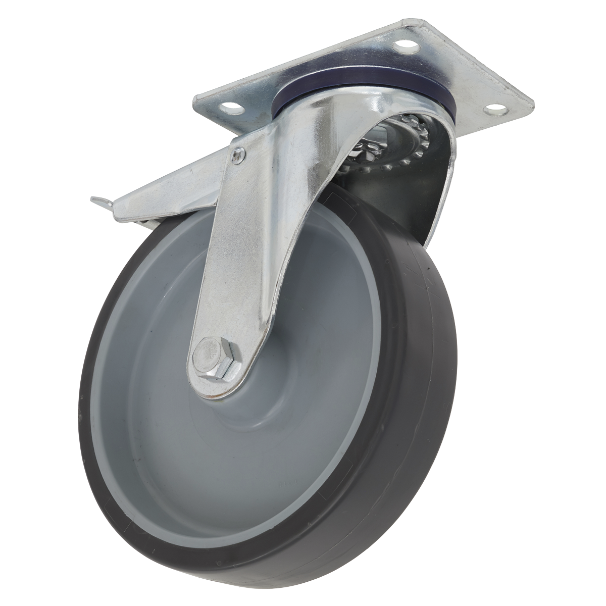 100mm Castor Wheel with Swivel Plate & Total Lock