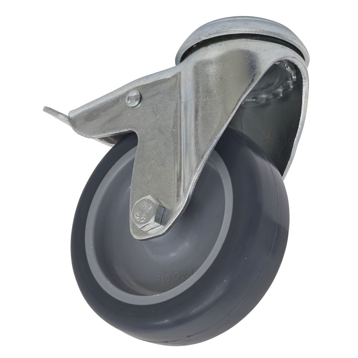 75mm Castor Wheel with Swivel Bolt Hole & Total Lock
