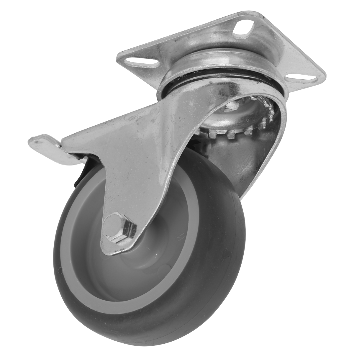 75mm Castor Wheel with Swivel Plate & Total Lock