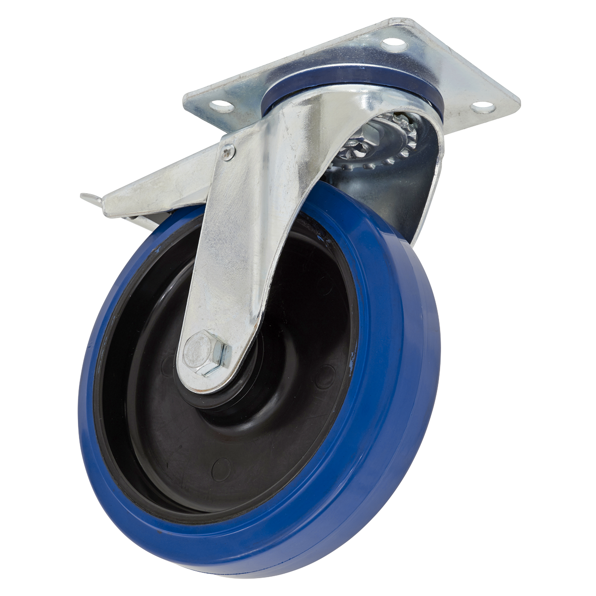 100mm Castor Wheel with Swivel Plate & Total Lock