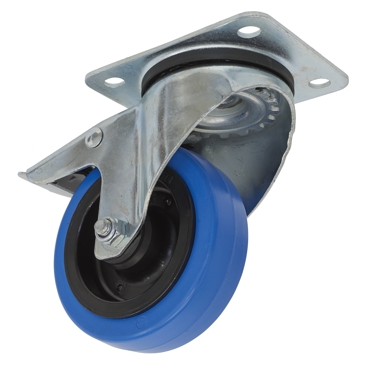 100mm Castor Wheel with Swivel Plate & Total Lock