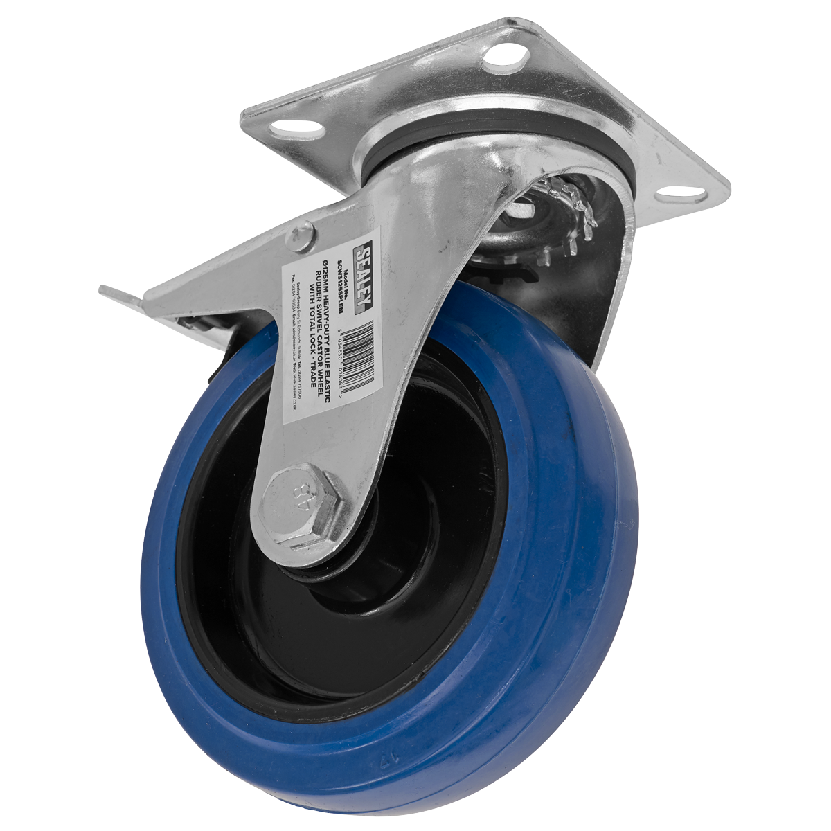125mm Castor Wheel with Swivel Plate & Total Lock