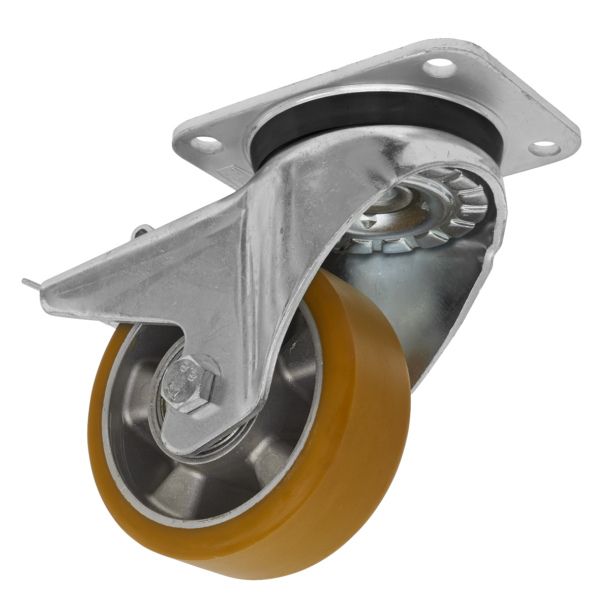 125mm Castor Wheel with Swivel Plate & Total Lock