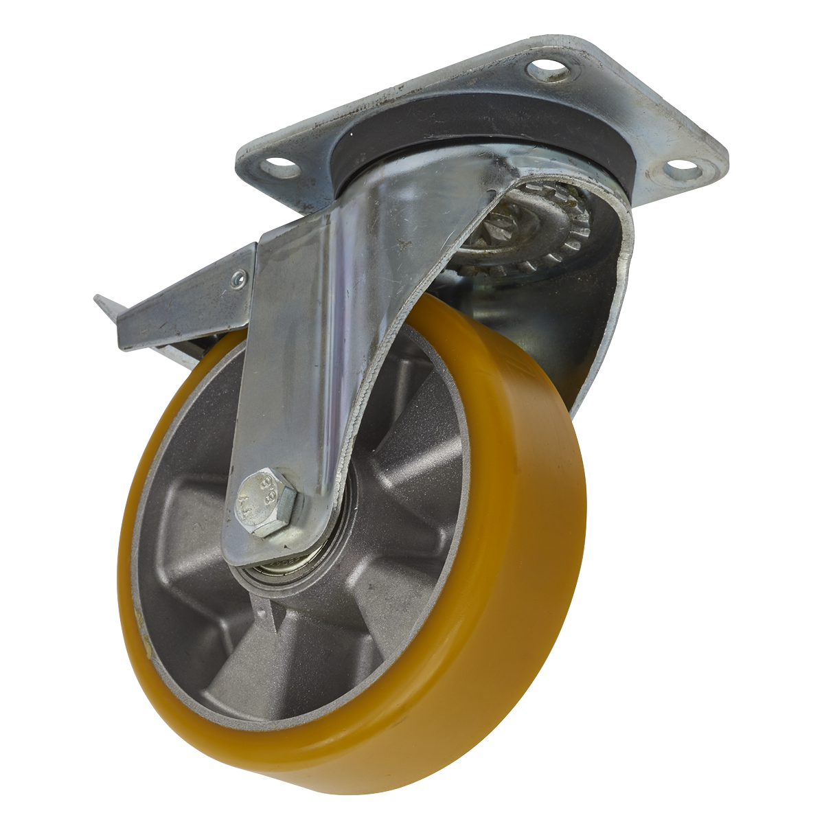 160mm Castor Wheel with Swivel Plate & Total Lock