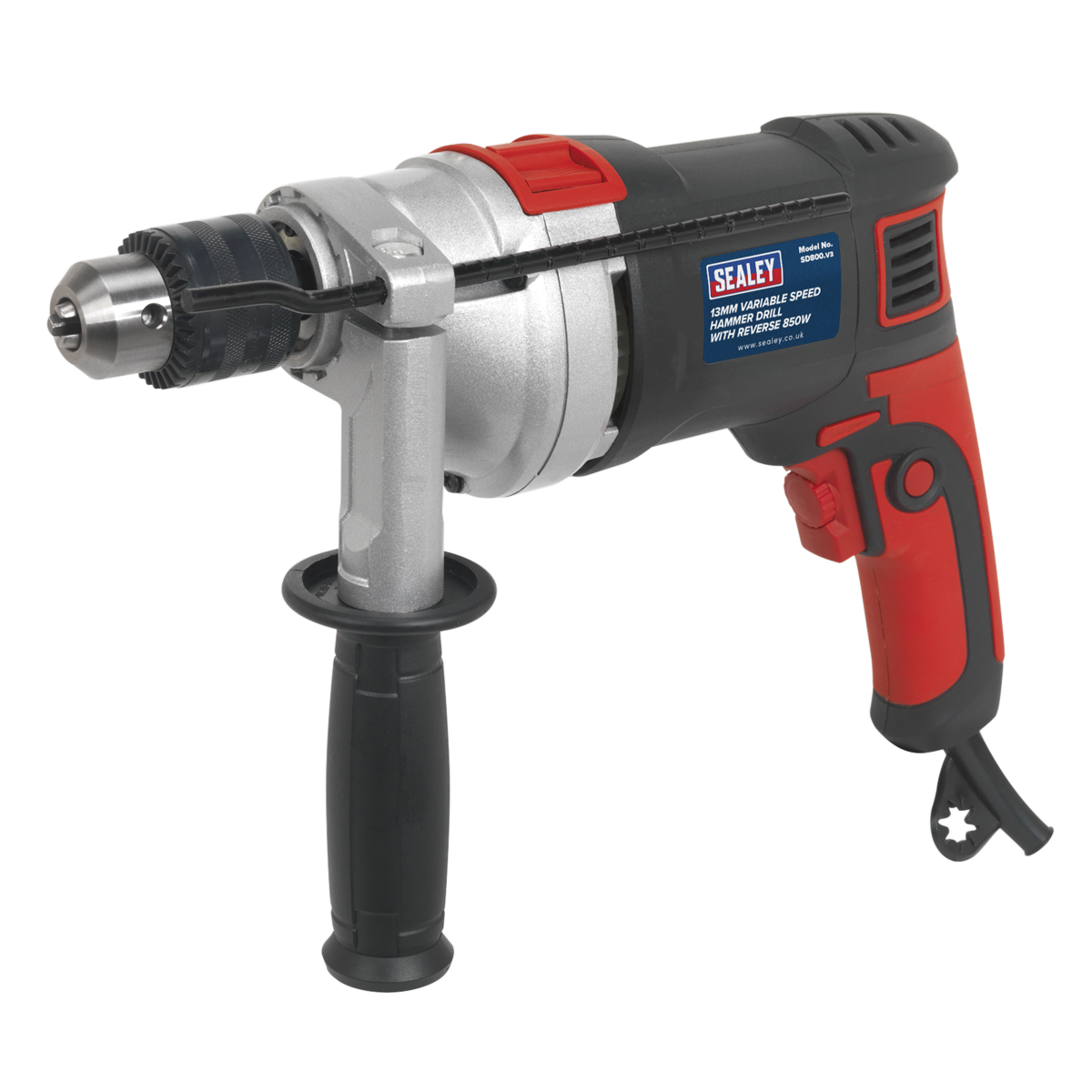 13mm Variable Speed Hammer Drill with Reverse 850W/230V