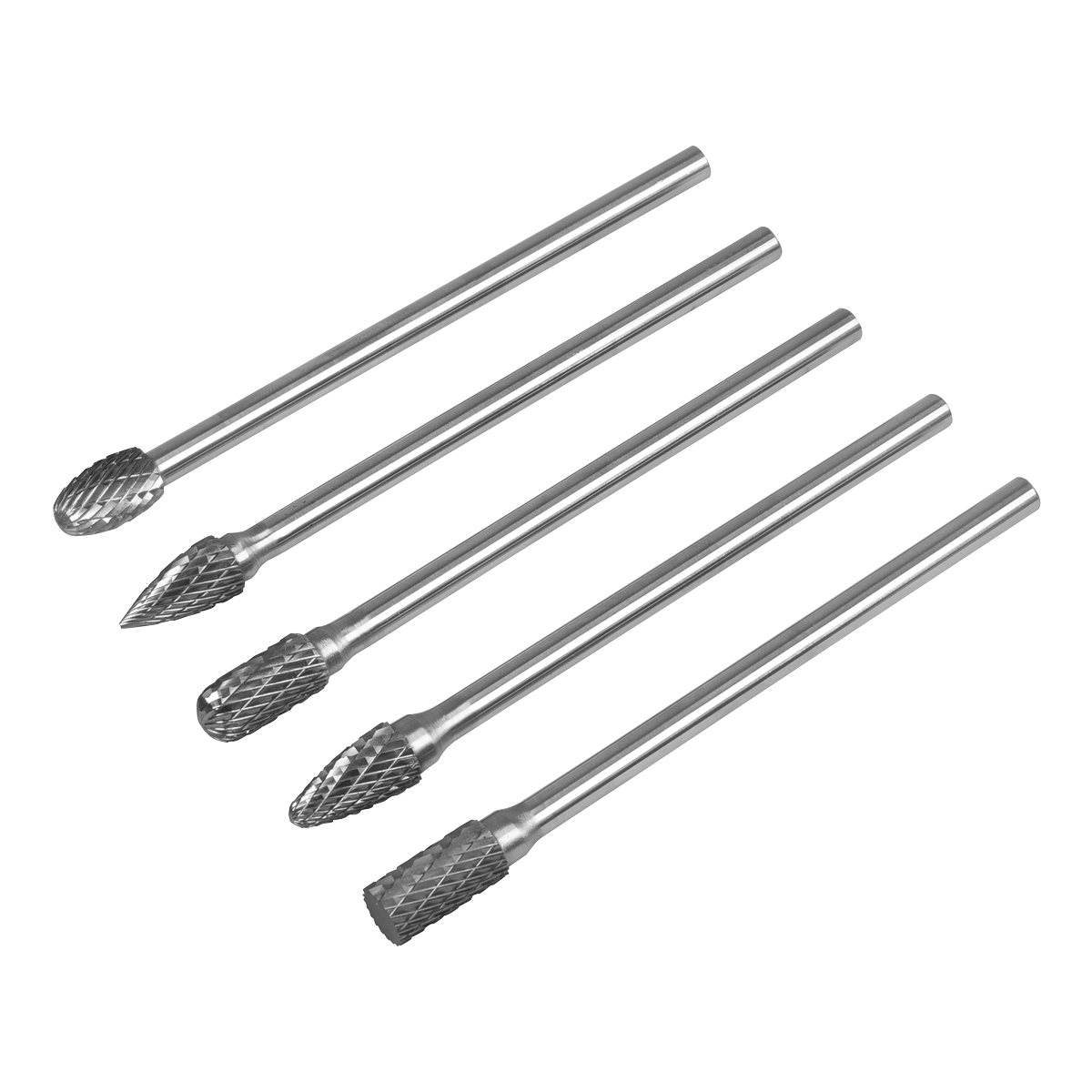Extra-Long Tungsten Carbide Rotary Burr Set 5pc