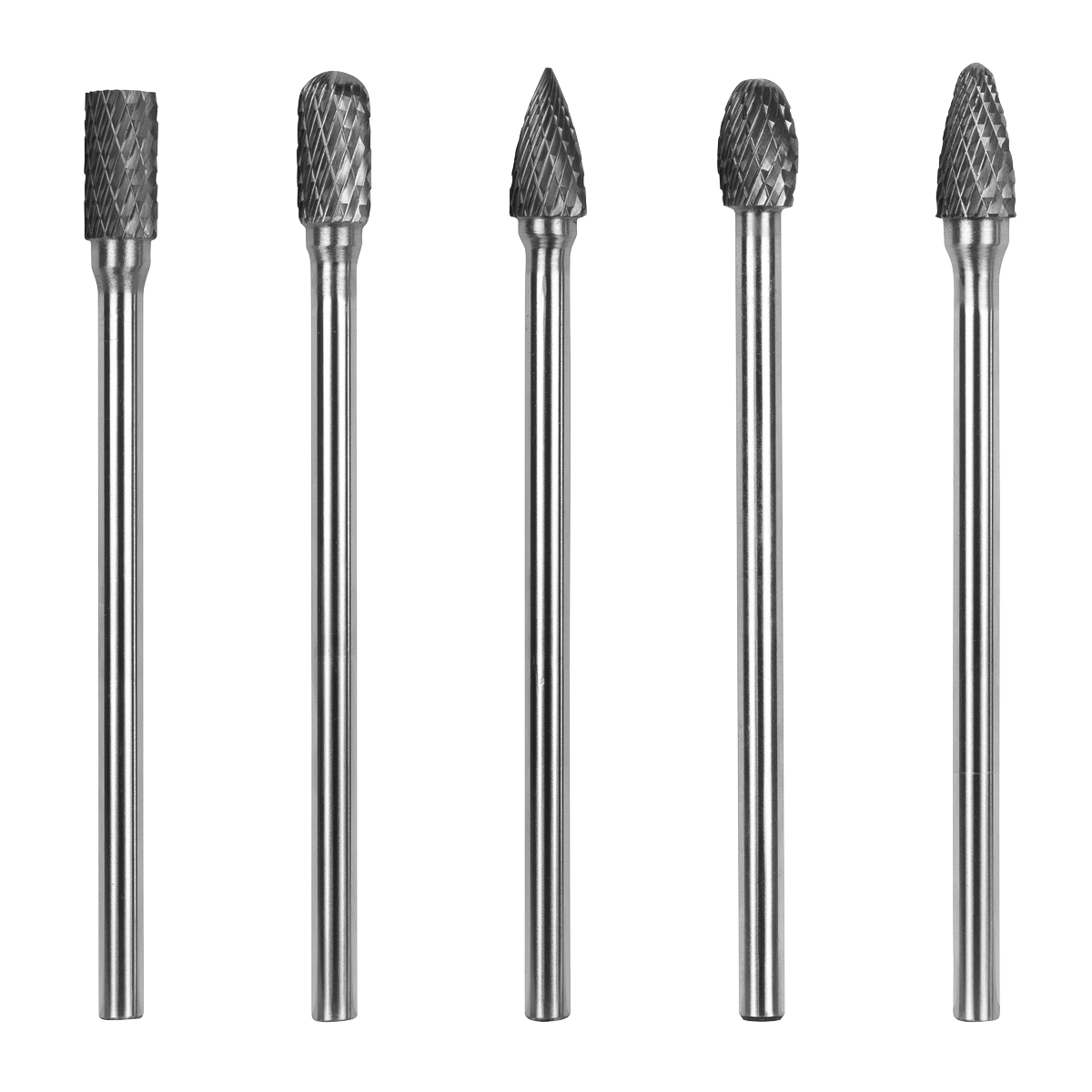 Tungsten Carbide Rotary Burr Set Extra-Long 5pc