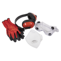 Worksafe® Flexi Grip Gloves, FFP1 Mask, Goggles & Ear Defend