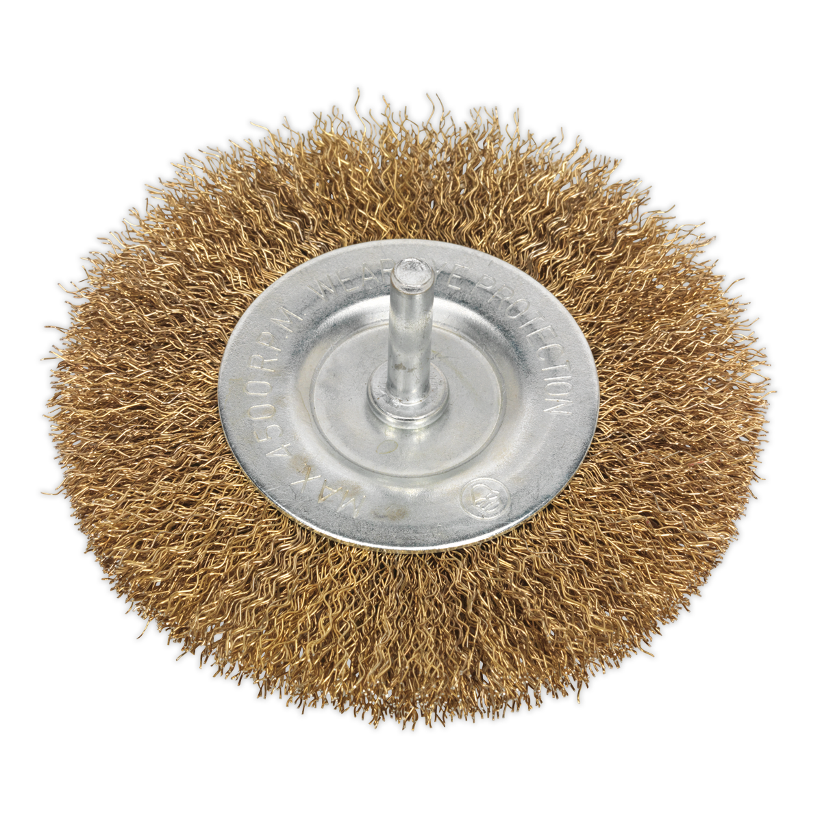 100mm Crimped Flat Wire Brush with 6mm Shaft
