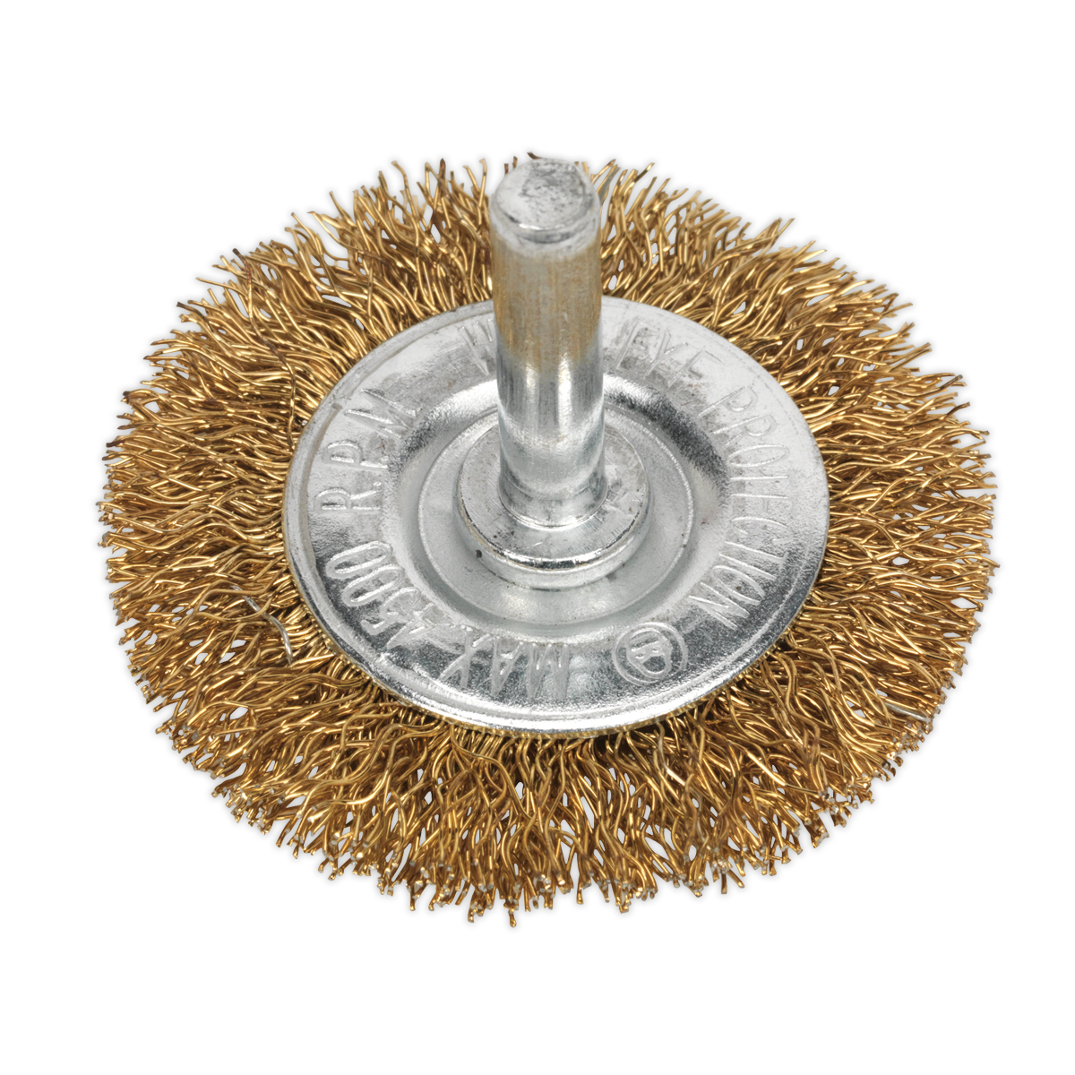 50mm Crimped Flat Wire Brush with 6mm Shaft