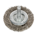 50mm Crimped Flat Wire Brush with 6mm Shaft