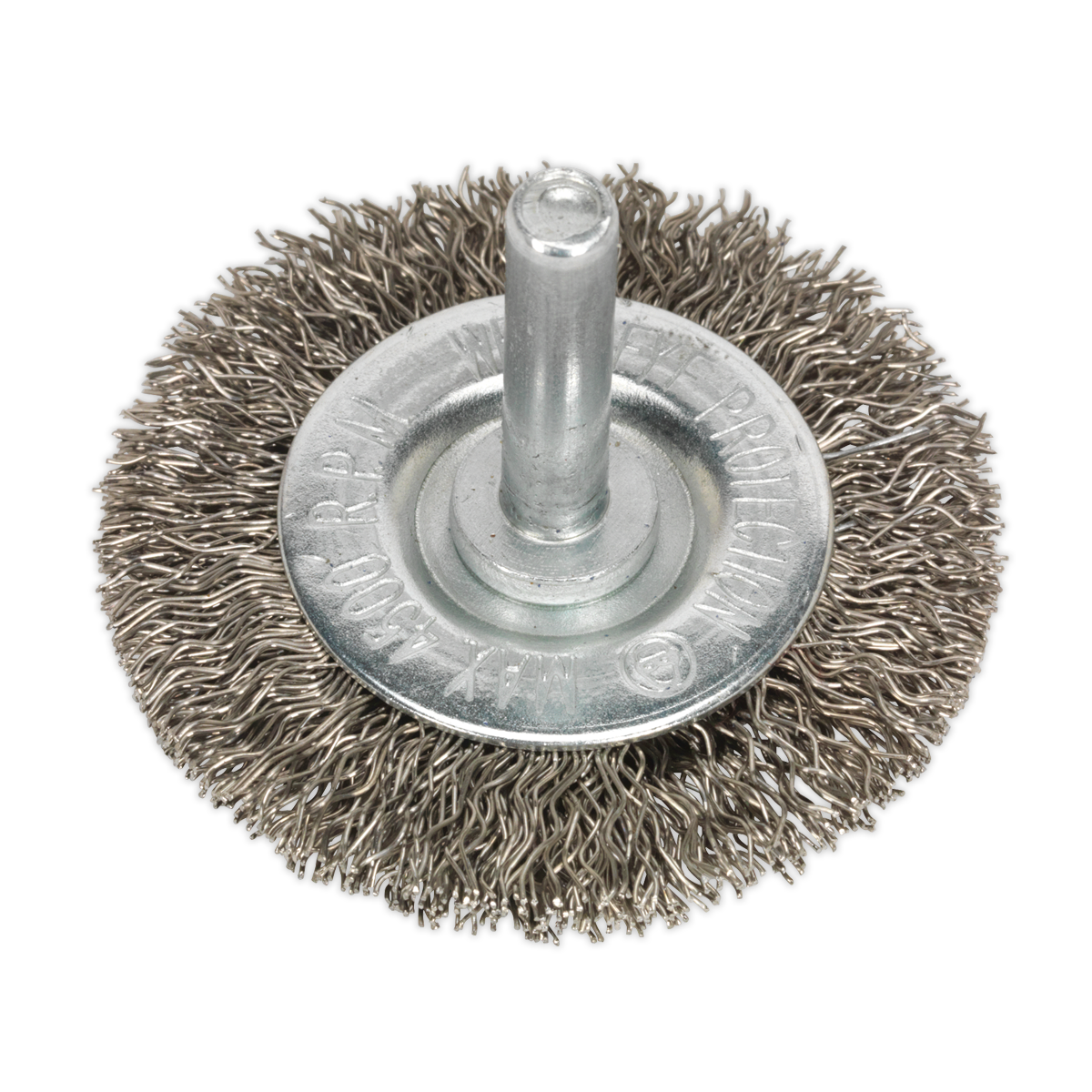 50mm Crimped Flat Wire Brush with 6mm Shaft
