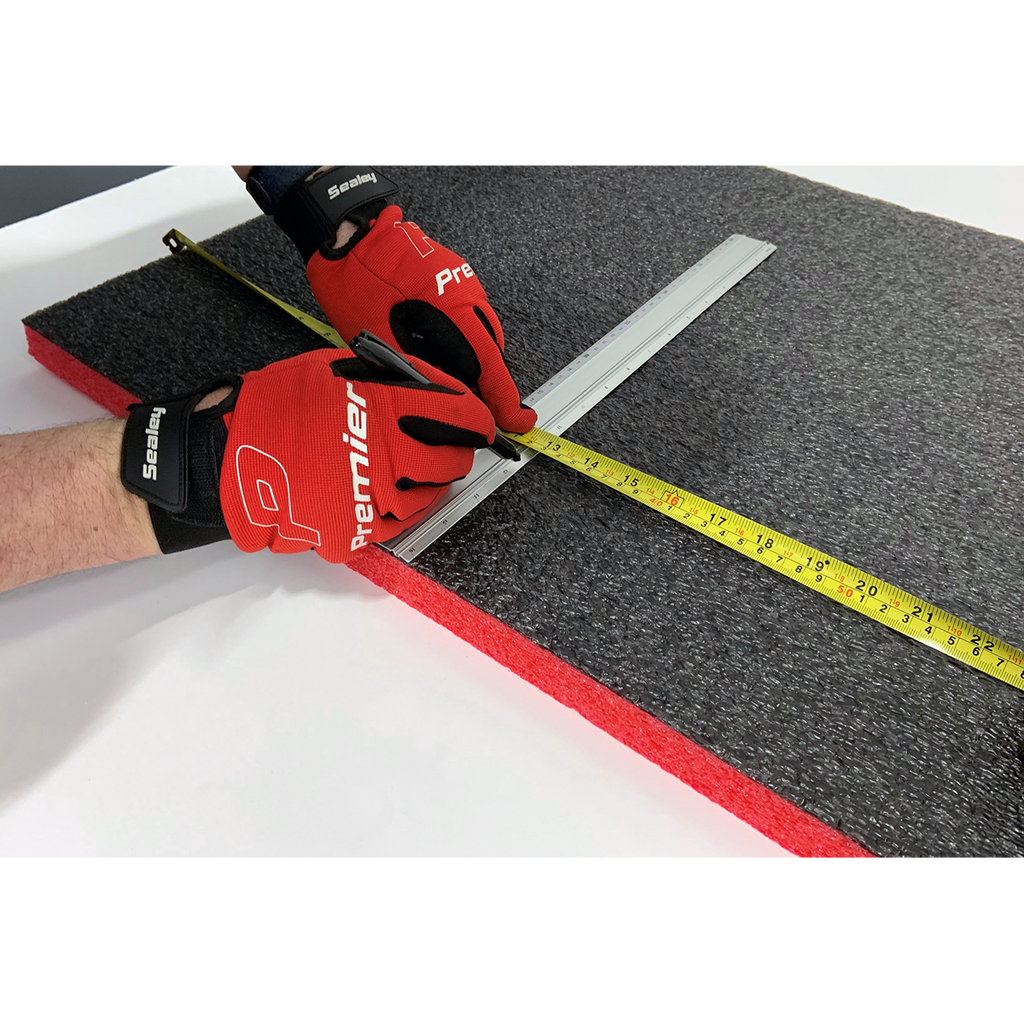 Easy Peel Shadow Foam® 1200 x 550 x 30mm, Red/Black - Pack o
