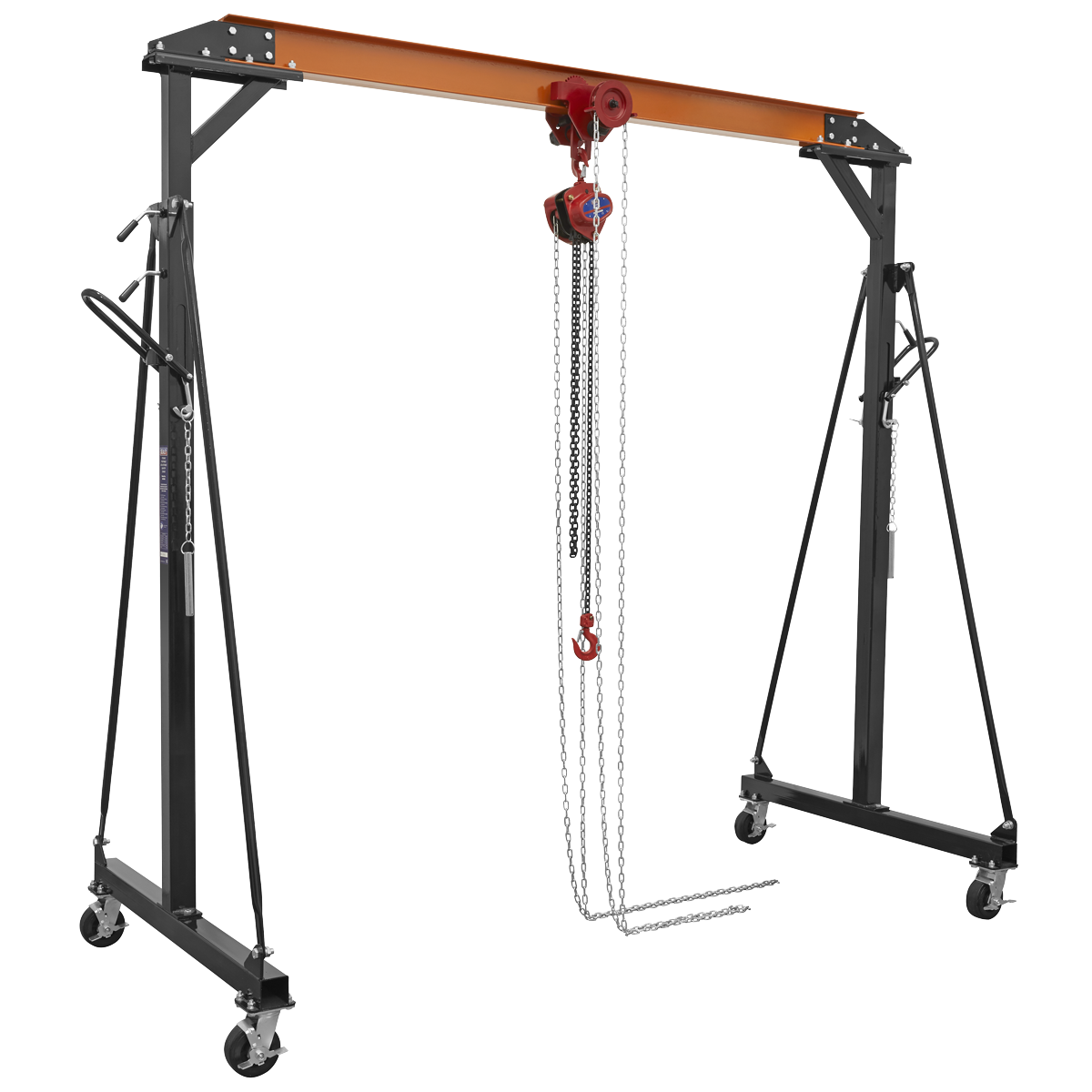 Portable Adjustable Gantry Crane with Geared Trolley Combo 1 Tonne