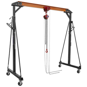 Portable Adjustable Gantry Crane with Geared Trolley Combo 1 Tonne