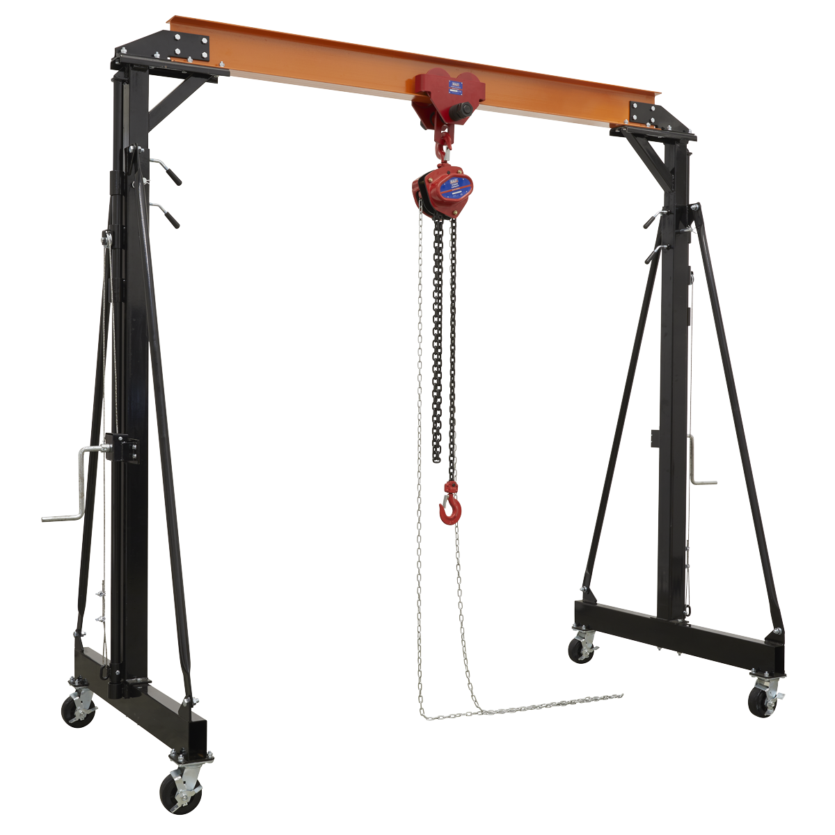 Portable Adjustable Gantry Crane with Geared Trolley Combo 2 Tonne
