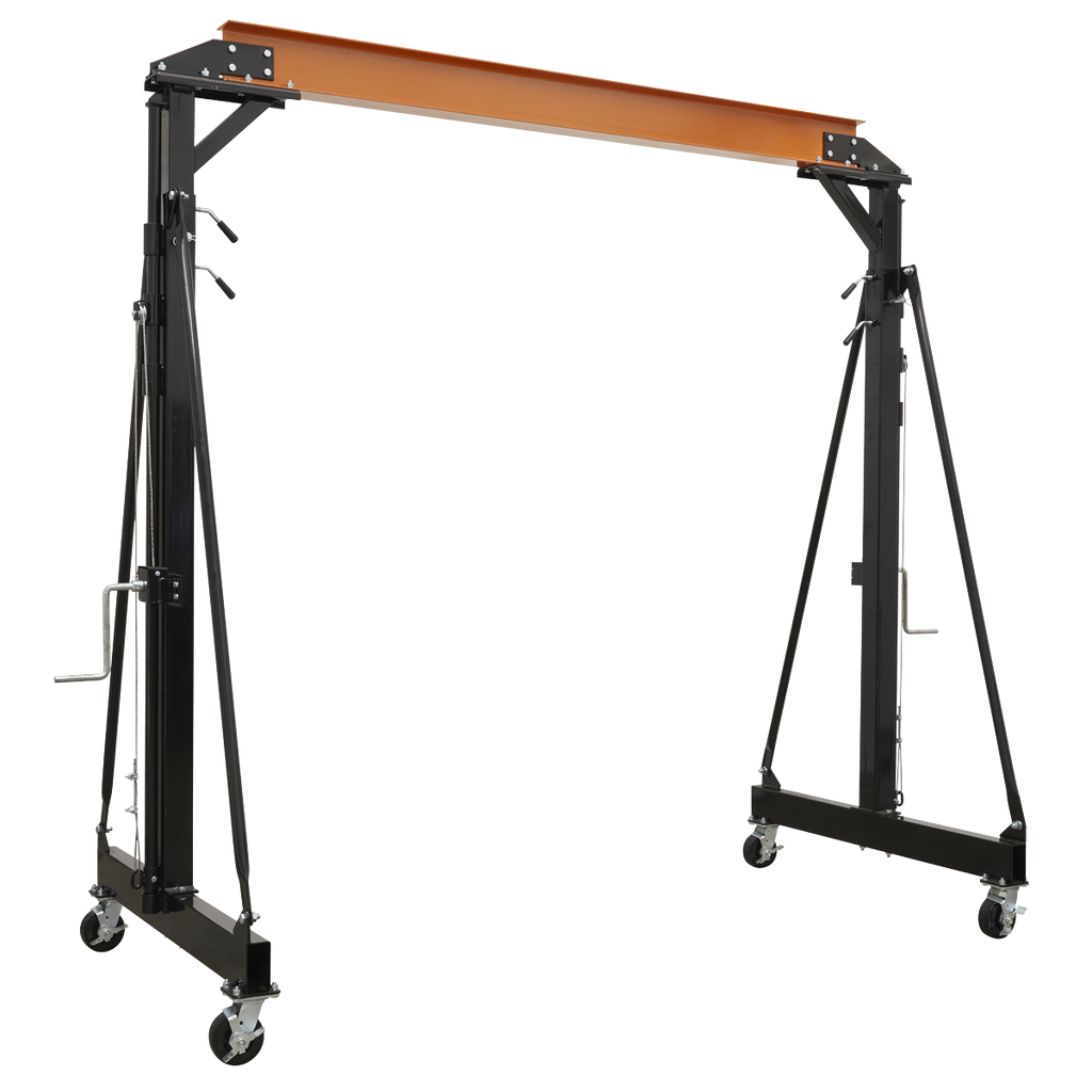 Portable Adjustable Gantry Crane with Geared Trolley Combo 2 Tonne