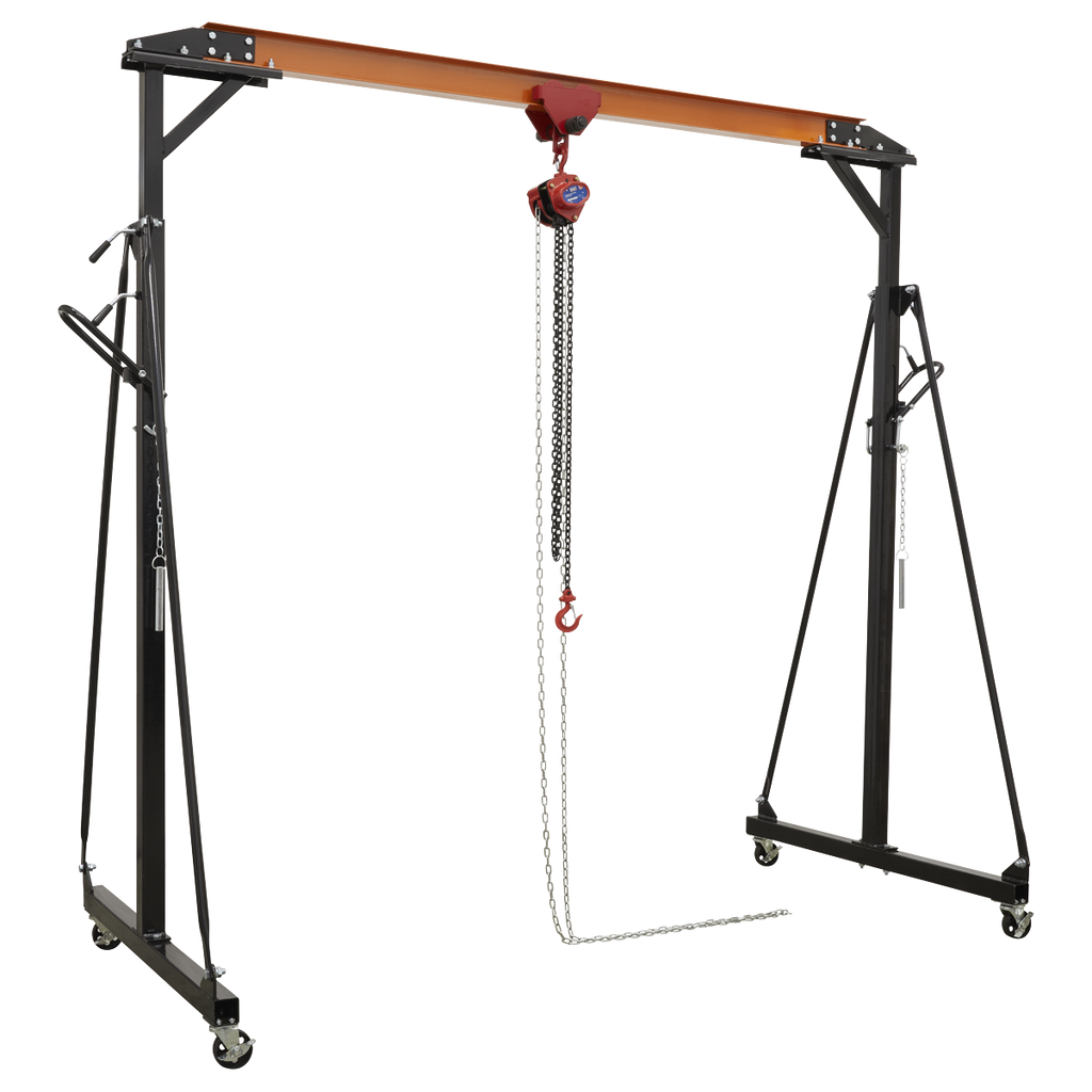Portable Lifting Adjustable Gantry Crane 0.5 Tonne & Hoist Combo