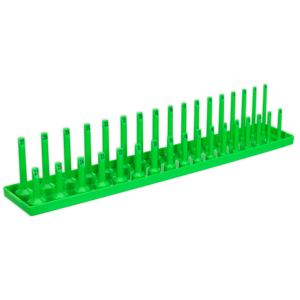 Premier Socket Holder, 34 Sockets, 1/2"Sq Drive, Hi-Vis Green (S1217HV)